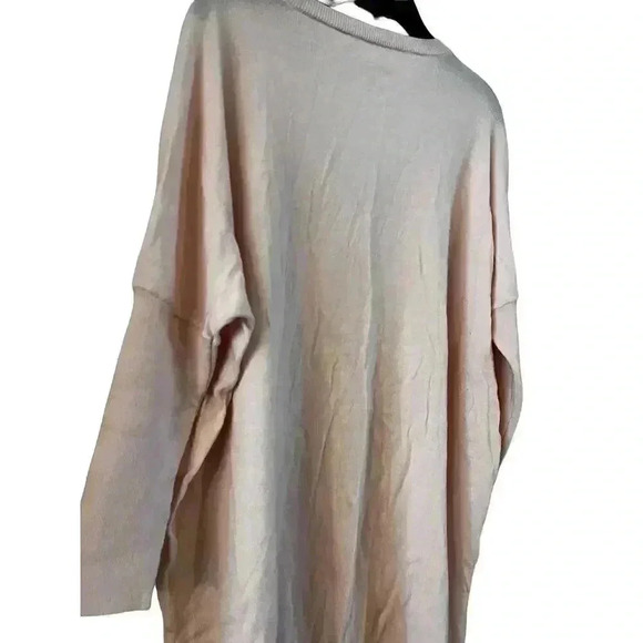 Anthropologie Moth Pullover 100% Wool Sweater Oversized V Neck Pink Size XS - Picture 2 of 8